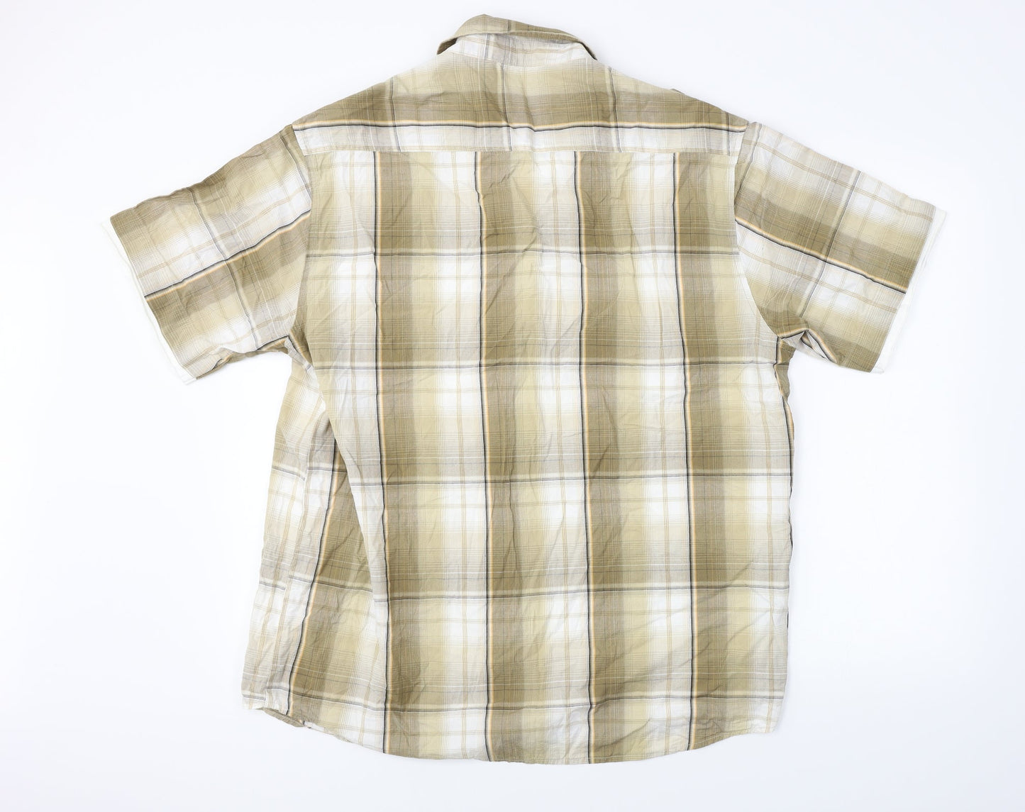 Mens UK Size XL BHS Brown  Button-Up Short Sleeve Casual Shirt