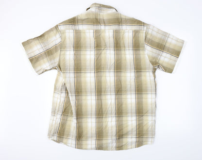 Mens UK Size XL BHS Brown  Button-Up Short Sleeve Casual Shirt