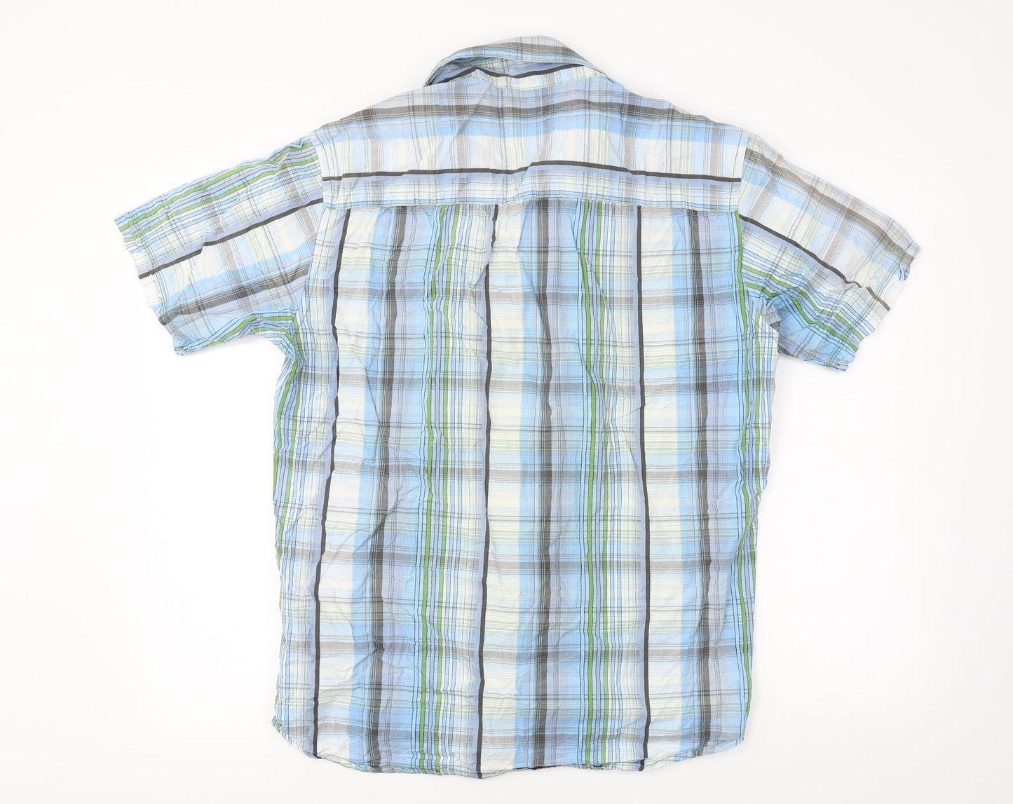 RE Work Mens Blue Check   Button-Up Size XL