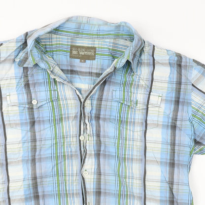 RE Work Mens Blue Check   Button-Up Size XL