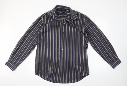 Mens UK Size 42 Morgan Blue  Button-Up Long Sleeve Casual Shirt