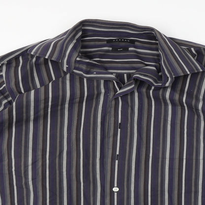 Mens UK Size 42 Morgan Blue  Button-Up Long Sleeve Casual Shirt
