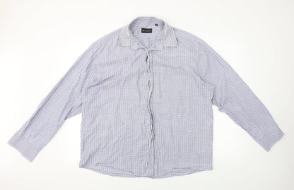 Mens UK Size XL MALDINI Blue  Button-Up Long Sleeve Casual Shirt