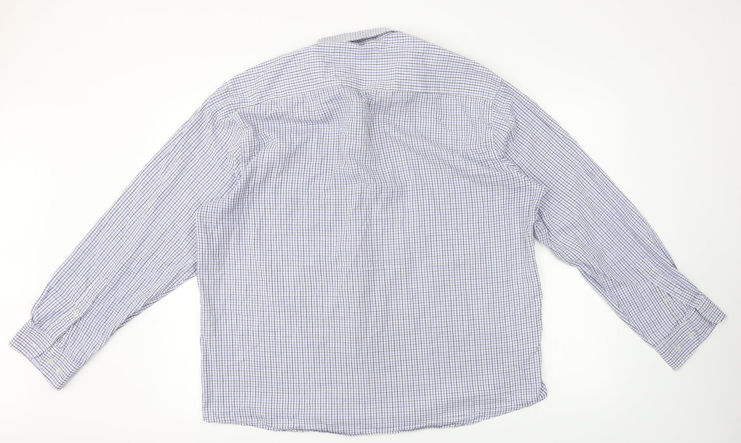 Mens UK Size XL MALDINI Blue  Button-Up Long Sleeve Casual Shirt