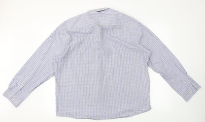 Mens UK Size XL MALDINI Blue  Button-Up Long Sleeve Casual Shirt