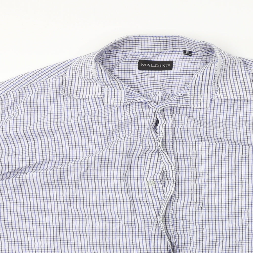 Mens UK Size XL MALDINI Blue  Button-Up Long Sleeve Casual Shirt