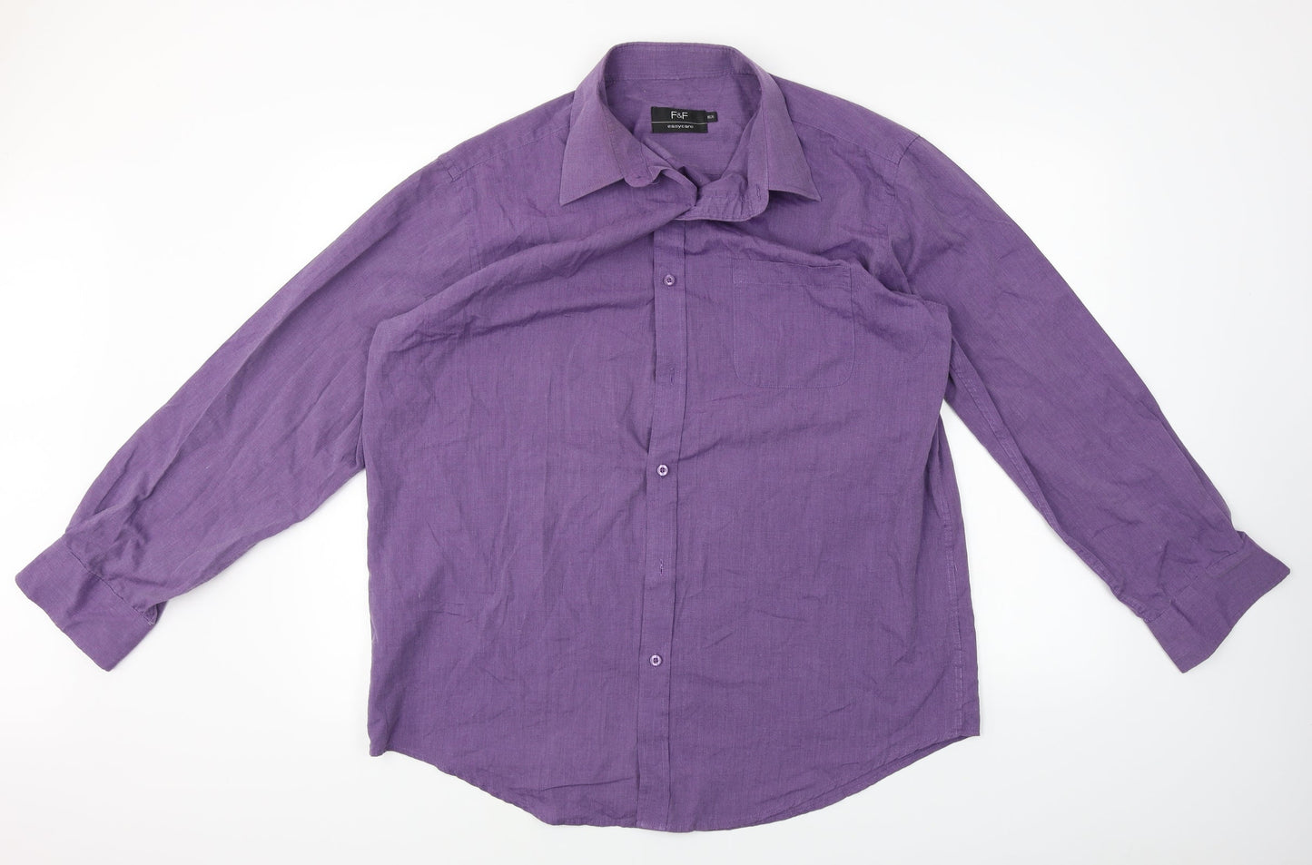 F&F  Mens Purple    Button-Up Size 16