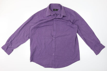 F&F  Mens Purple    Button-Up Size 16