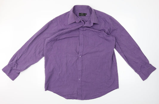F&F  Mens Purple    Button-Up Size 16