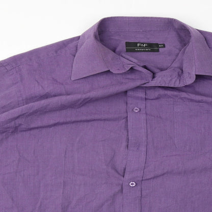 F&F  Mens Purple    Button-Up Size 16