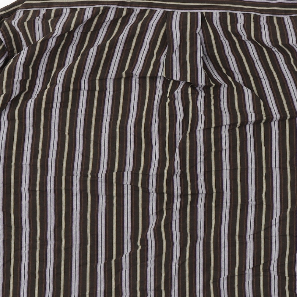 tailor & son Mens Brown Striped   Button-Up Size M