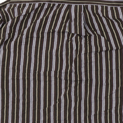 tailor & son Mens Brown Striped   Button-Up Size M