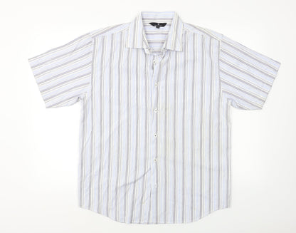 UrbanSpirit  Mens White Striped   Button-Up Size S