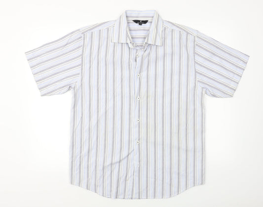 UrbanSpirit  Mens White Striped   Button-Up Size S
