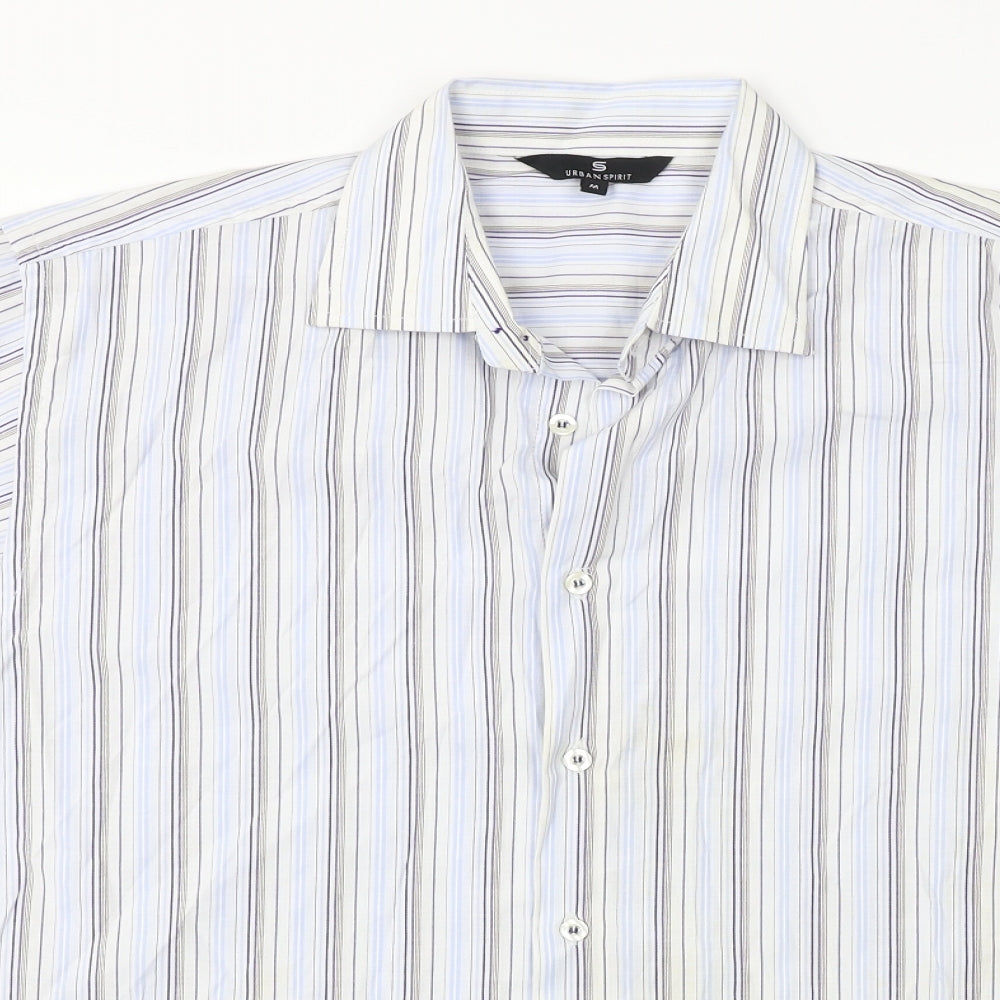 UrbanSpirit  Mens White Striped   Button-Up Size S