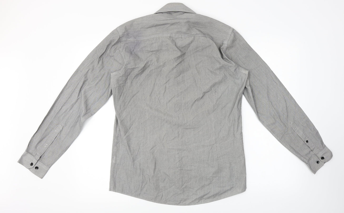 B&W Mens Grey    Button-Up Size 15