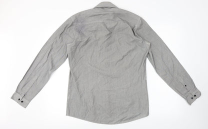 B&W Mens Grey    Button-Up Size 15