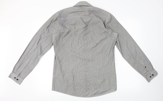 B&W Mens Grey    Button-Up Size 15