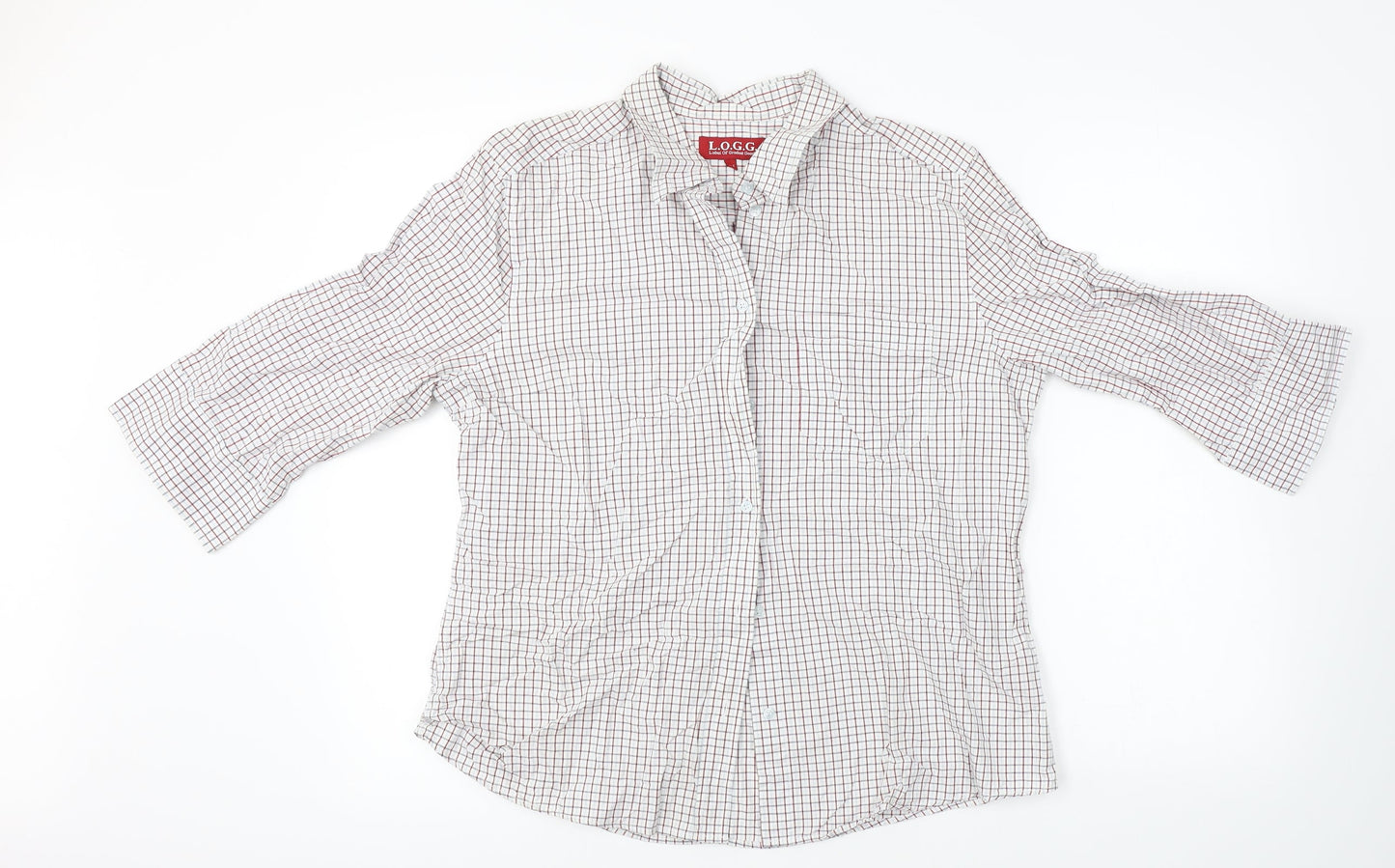 Mens UK Size 44 L.O.G.G White  Button-Up Short Sleeve Casual Shirt