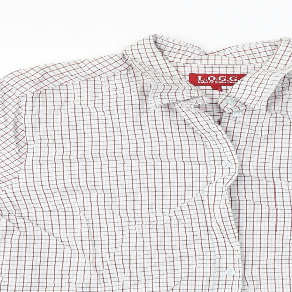 Mens UK Size 44 L.O.G.G White  Button-Up Short Sleeve Casual Shirt