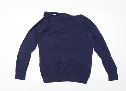 Back view of Soon women’s blue jumper, size UK 12