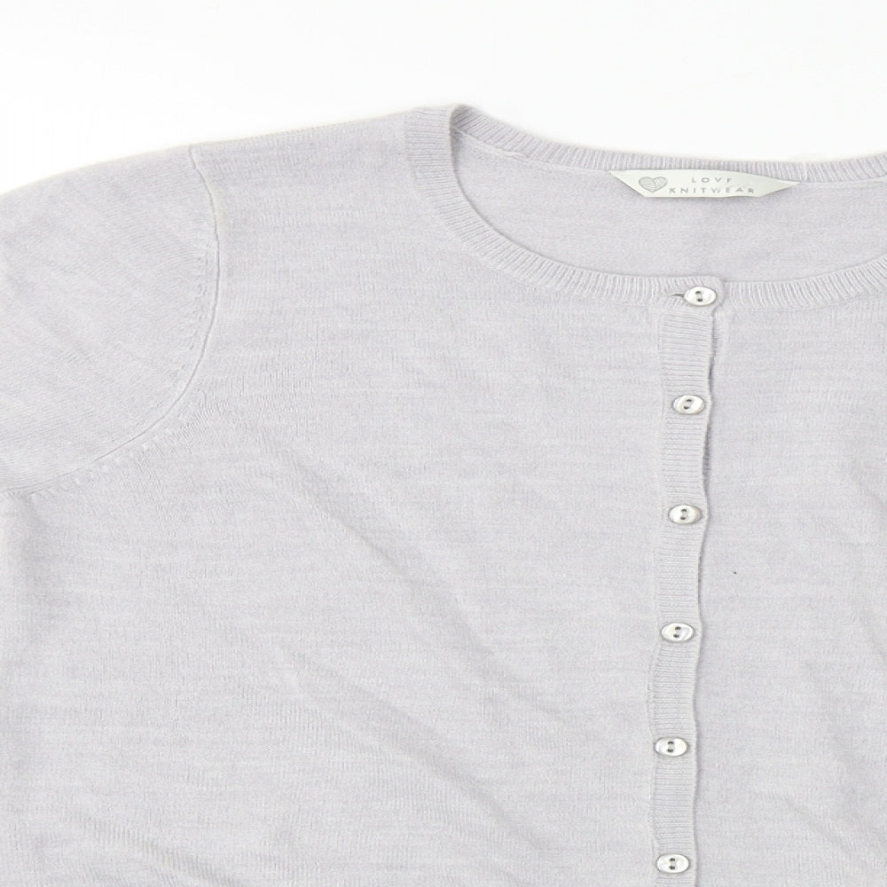 love knitwear   Womens Grey   Cardigan Jumper Size 8