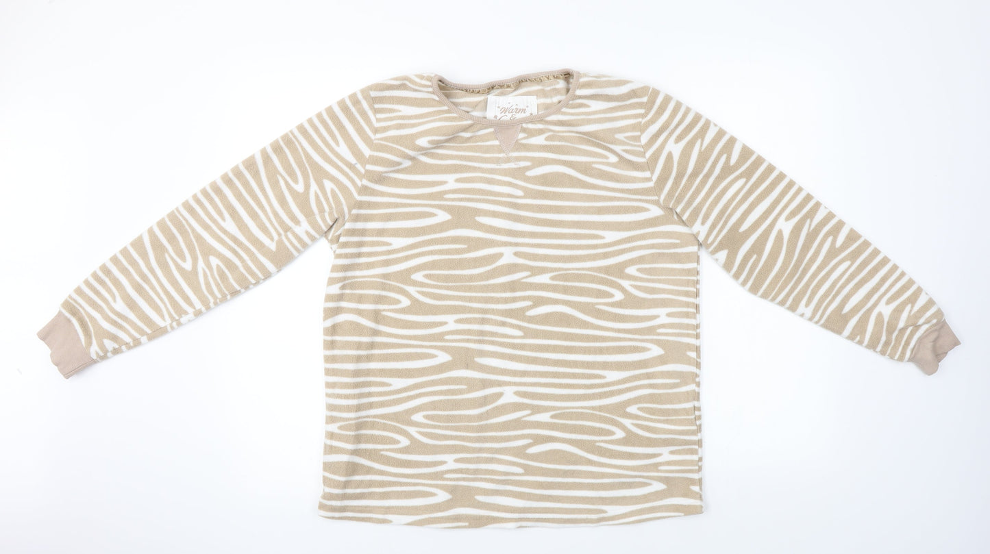 lounge&sleep  Womens Beige Animal Print  Pullover Jumper Size 14