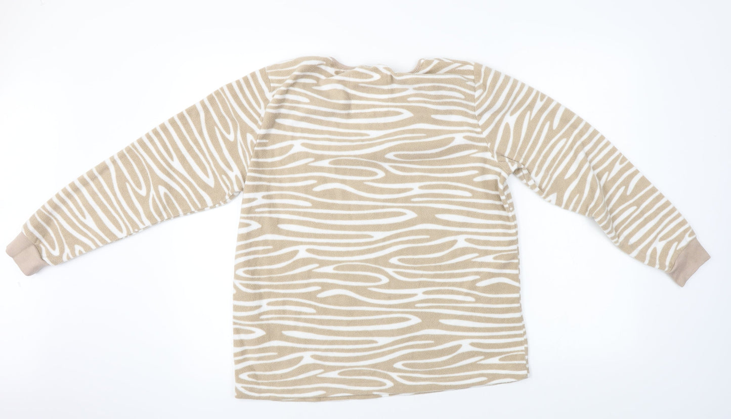 lounge&sleep  Womens Beige Animal Print  Pullover Jumper Size 14