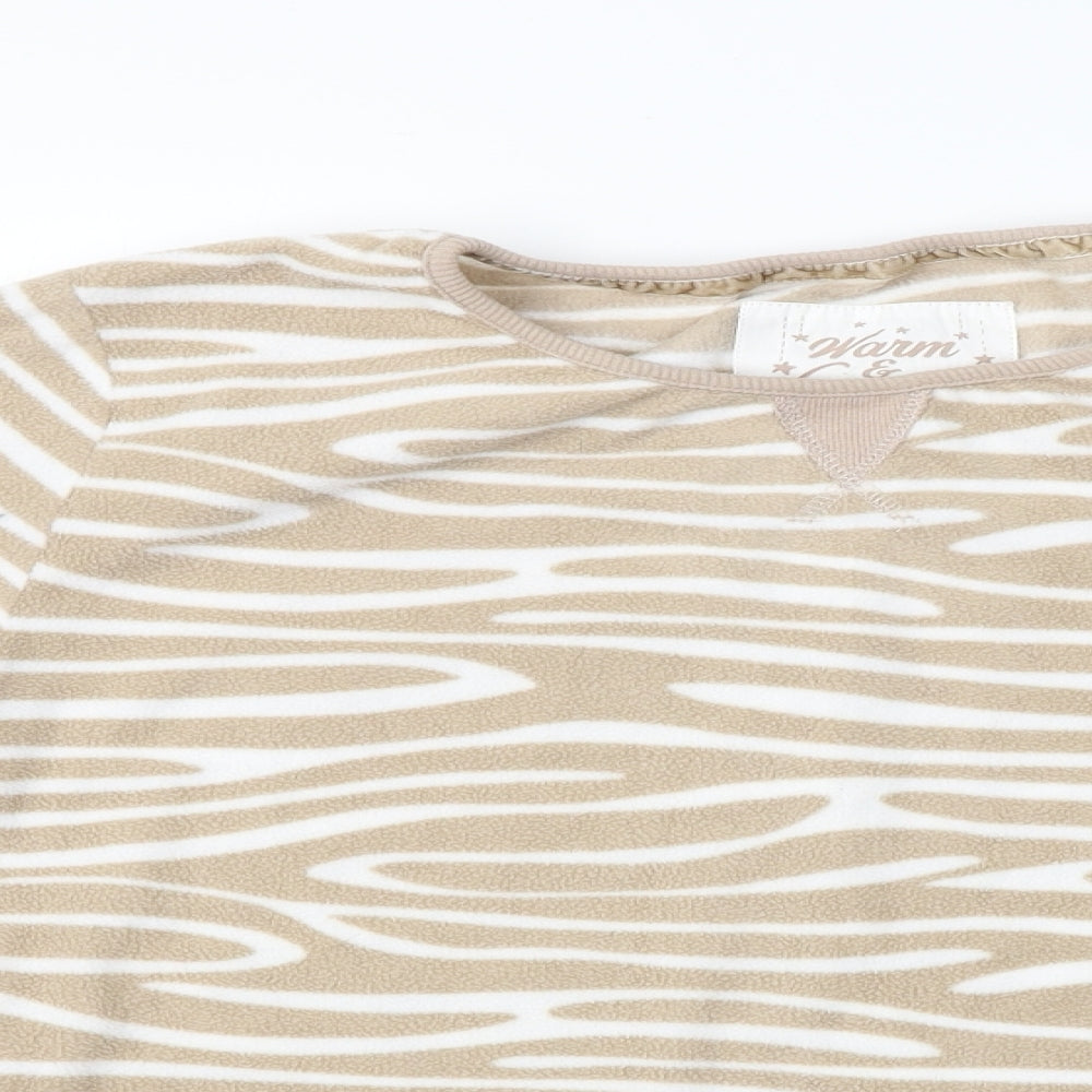 lounge&sleep  Womens Beige Animal Print  Pullover Jumper Size 14