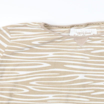 lounge&sleep  Womens Beige Animal Print  Pullover Jumper Size 14