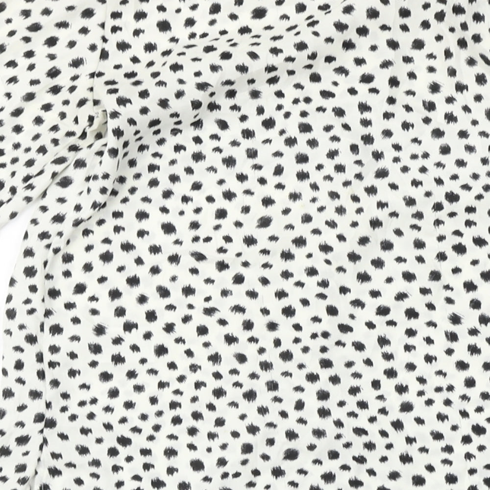 Womens UK Size 2 H&M White Basic Button-Up