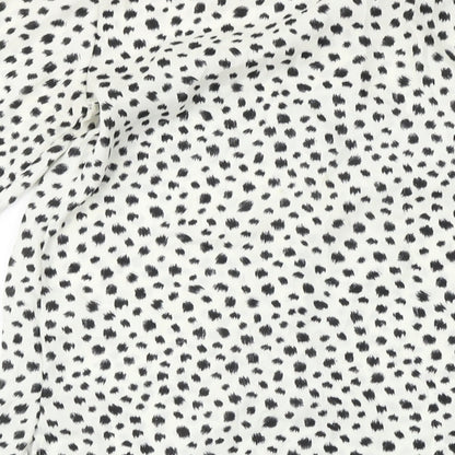 Womens UK Size 2 H&M White Basic Button-Up