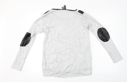 Back view of IZABEL women’s grey jumper, size UK 10