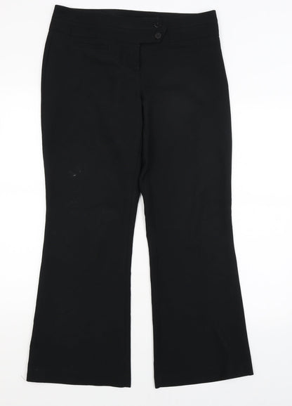 Womens UK Size 12 Dorothy Perkins Regular Fit Dress Pants Black Trousers