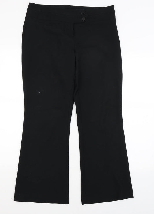 Womens UK Size 12 Dorothy Perkins Regular Fit Dress Pants Black Trousers