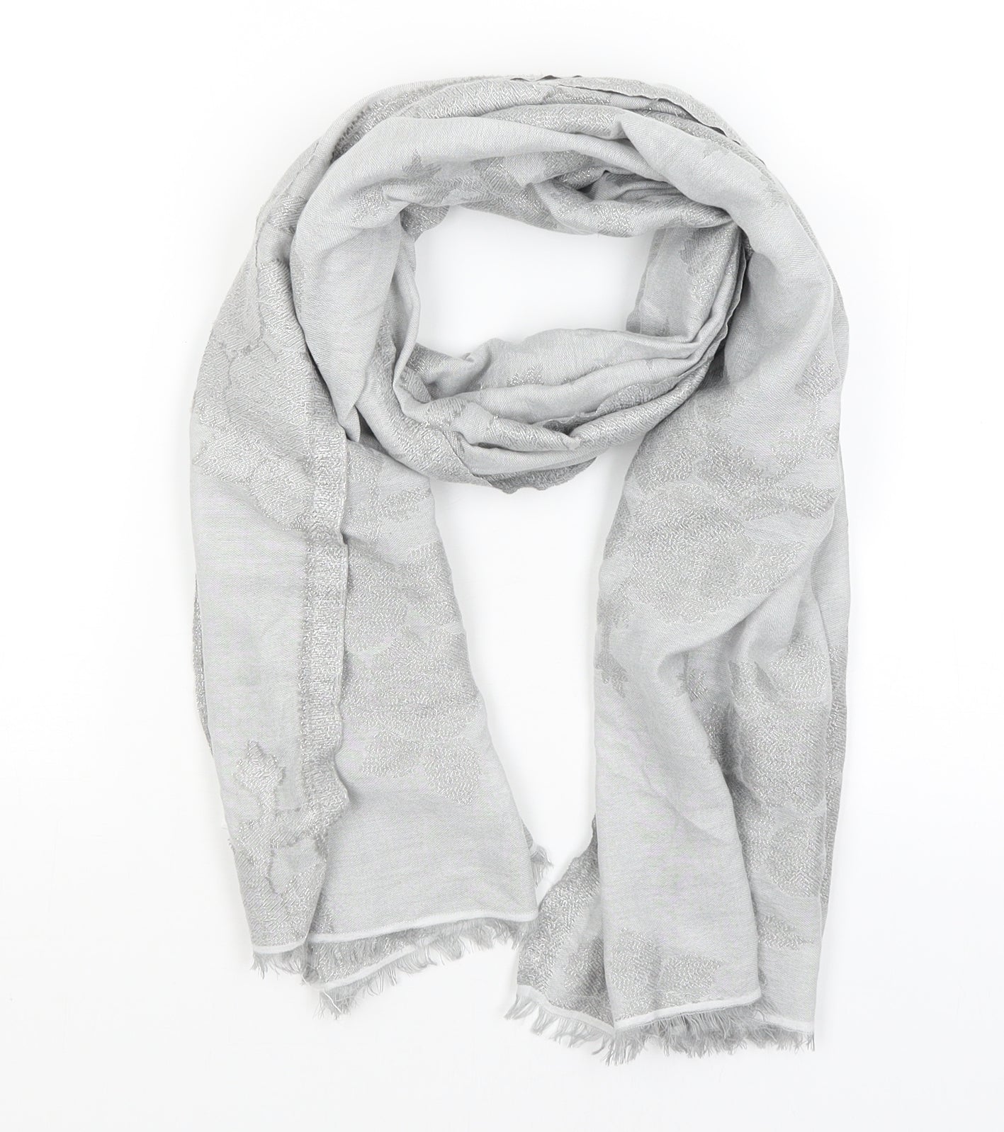 Accessorize Womens Silver Floral   Scarf