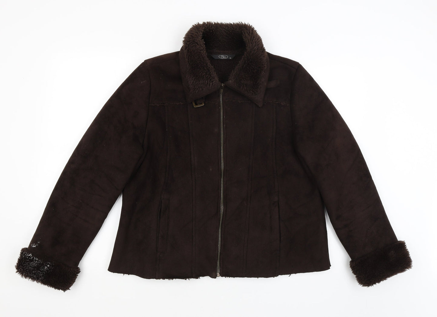 Womens UK Size 16 BM Brown Overcoat