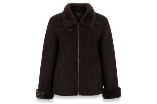 Womens UK Size 16 BM Brown Overcoat