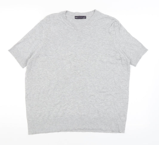 M&S Womens Grey   Basic T-Shirt Size 14
