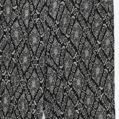 Autonomy Womens Black Geometric  Harem Trousers Size 12 L27 in