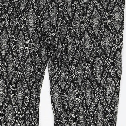 Autonomy Womens Black Geometric  Harem Trousers Size 12 L27 in