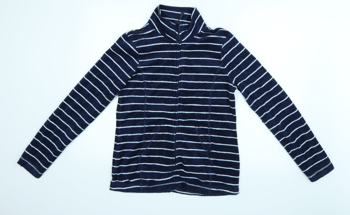 George Womens Blue Striped  Full Zip Jumper Size 10