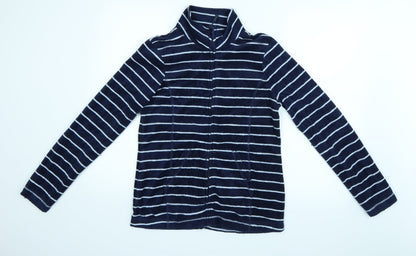 George Womens Blue Striped  Full Zip Jumper Size 10