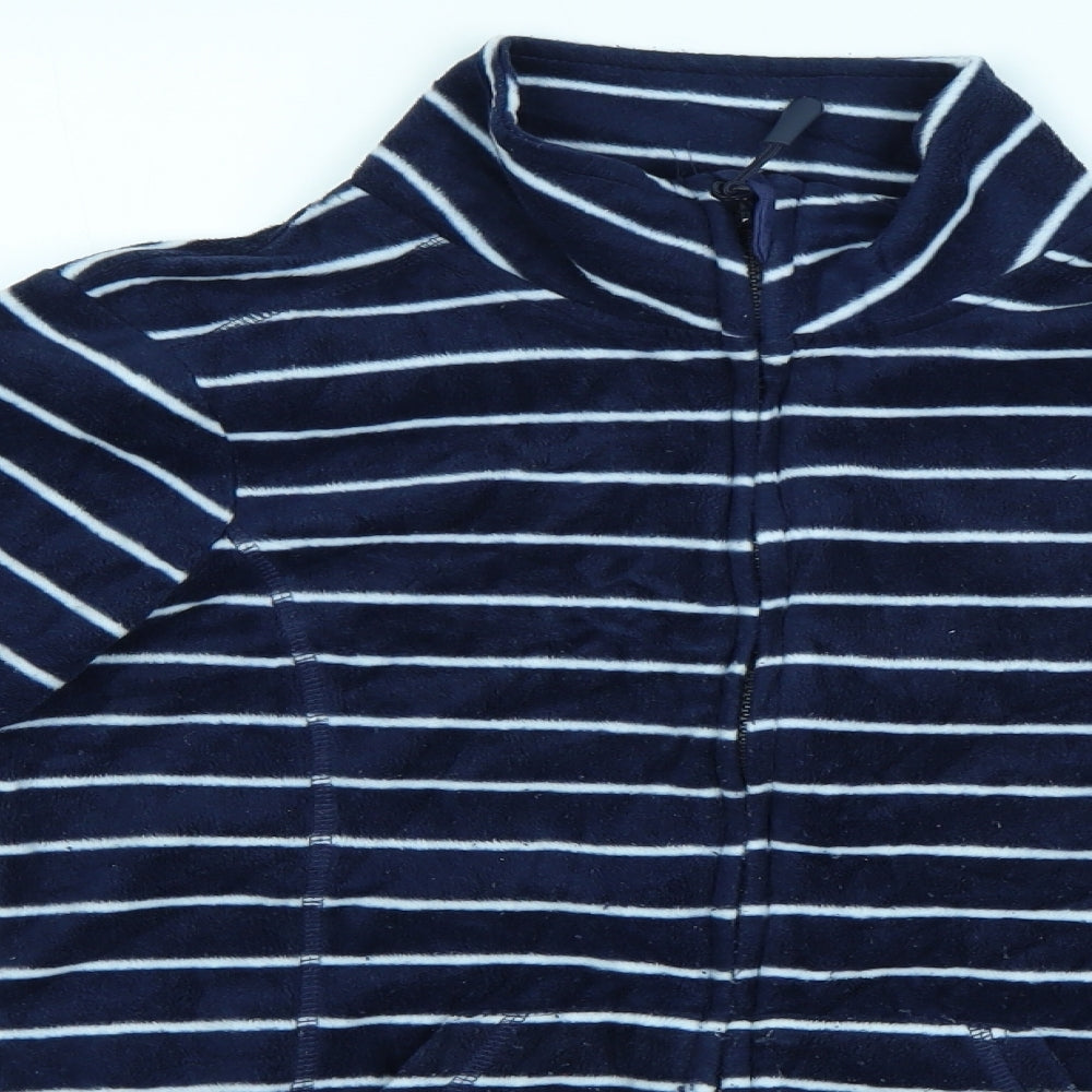 George Womens Blue Striped  Full Zip Jumper Size 10