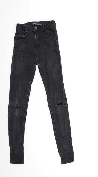 Bershka Womens Grey  Denim Skinny Jeans Size 6 L28 in