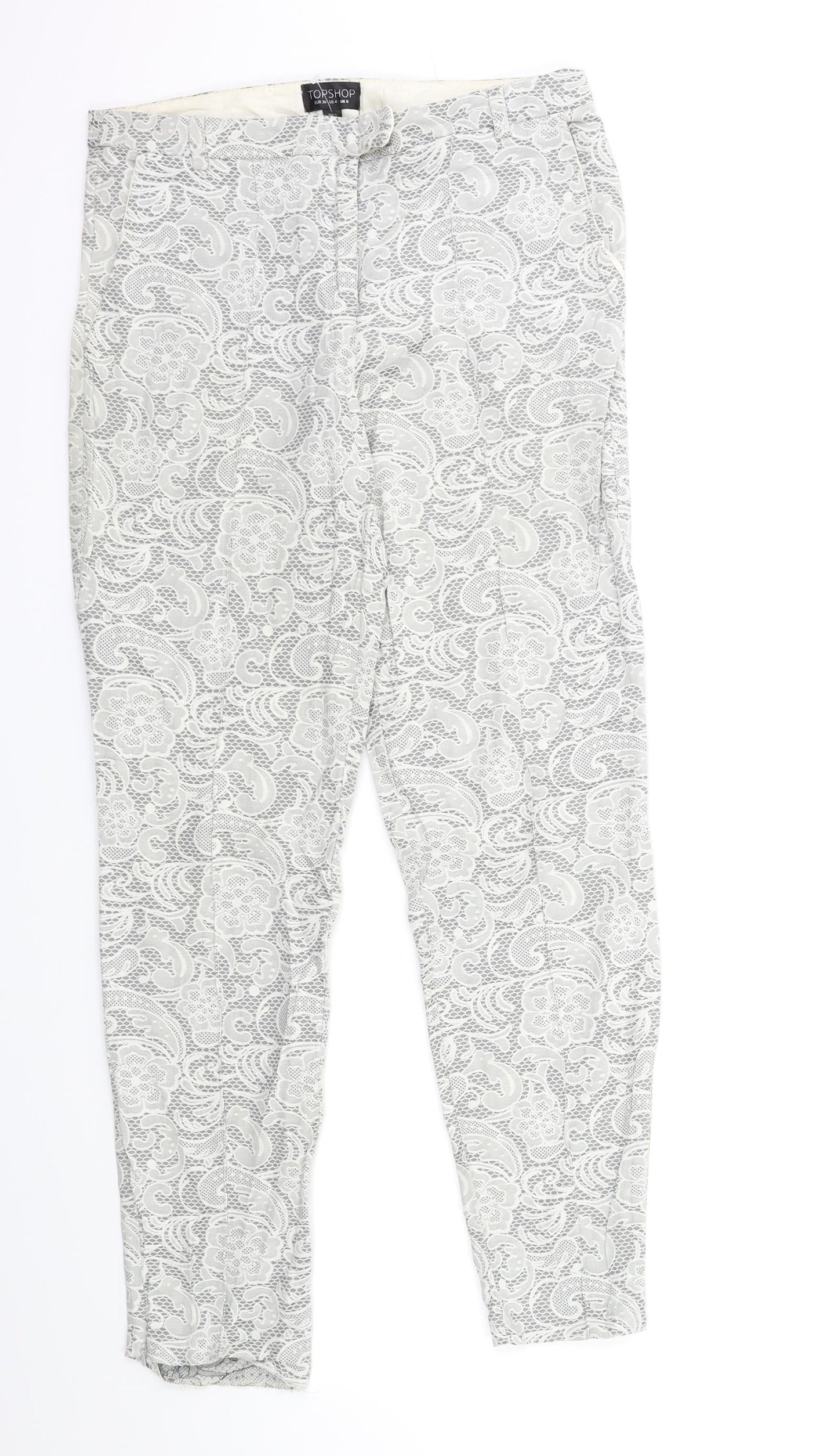 Womens UK Size 8 Topshop Regular Fit  Green Trousers