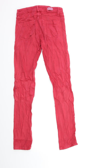 Womens UK Size 8 Stradivarius Regular Fit Skinny Red Jeans