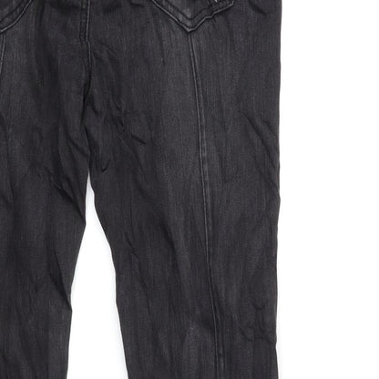Womens UK Size 12 Preworn Regular Fit Skinny Black Jeans