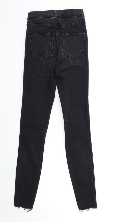 Zara Womens Black Striped Denim Skinny Jeans Size 6 L27 in