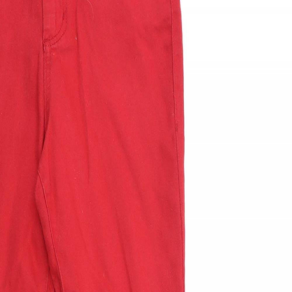 BASSINI Womens Red  Denim Skinny Jeans Size 8 L26 in